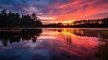 morning sunrise over a lake