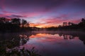 Morning sunrise reflection on a lake