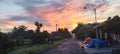Morning evening sunset sky road dusk cloud tree dawn sunrise sunlight infrastructure horizon transport street clou