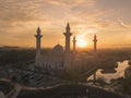 Morning Sunrise Sky Of Masjid Bukit Jelutong In Shah Alam Near Kuala Lumpur, Royalty Free Stock Photo