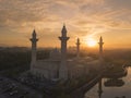 Morning Sunrise Sky Of Masjid Bukit Jelutong In Shah Alam Near Kuala Lumpur, Royalty Free Stock Photo
