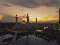Morning Sunrise Sky Of Masjid Bukit Jelutong In Shah Alam Near Kuala Lumpur,