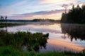 Morning Sunrise on a swamp  Adirondack Park Royalty Free Stock Photo