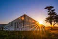 sunshine over historic barn at Pierce Point Ranch at Port Reyes California