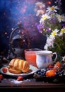 Morning sunshine vibrant breakfast invitation card backdrops