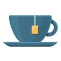 Morning tea cup icon, cartoon style Royalty Free Stock Photo
