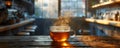 Morning tea ritual brings a sense of freshly brewed awakening with rising vapor. Concept Tea rituals, Morning routines, Sensory