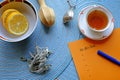 Morning tea and a to do list Royalty Free Stock Photo