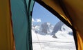 Morning in tent over glacier Dugoba, Pamir-alay