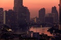 Morning time downtown area near Chaophraya river in Bangkok