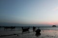 Morning time at Koh Lipe Fishing boat moored while the sun was rising Royalty Free Stock Photo