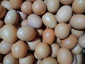 This morning at the traditional market in Jakarta, you can see a lot of chicken eggs that look beautiful Royalty Free Stock Photo