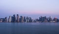 Morning Twilight Doha Skyline View. Qatar, Middle East