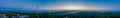 Morning Twilight Panorama of Stuttgart, Germany, Stuttgart skyline, aerial photo view with tv tower, town architecture, foggy Royalty Free Stock Photo