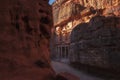 A morning view of Al Khazneh - rock cut temple, the treasury in ancient Nabatean city of Petra, Jordan Royalty Free Stock Photo