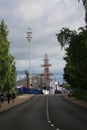 Morning view along the street Satamakatu Royalty Free Stock Photo