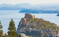 Aragonese Castle or Castello Aragonese near Ischia island, Italy Royalty Free Stock Photo