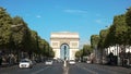 Morning view of the arc de triomphe and the avenue champs de elysees