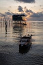 Wooden house in the sea in Bintan Island, Indonesia