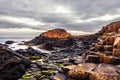 Morning view of a Causeway coast and glens with Giants Causeway and sea in Northern Ireland, UK Royalty Free Stock Photo