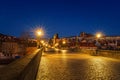 Morning View of Charles Bridge in Prague during sunset, Czech Republic. The world famous Prague landmark