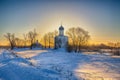 Morning view of the Church of the intercession on the Nerl in Bogolyubovo