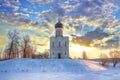 Morning view of the Church of the intercession on the Nerl in Bogolyubovo