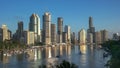 Morning view of the city of brisbane from kangaroo point Royalty Free Stock Photo