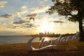 Morning view of Cleveland skyline, Lake Erie, and paraglider