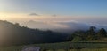 Morning view of the country above the clouds from mount Sumbing , Magelang, Central Java , Indonesia Royalty Free Stock Photo