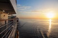 Morning view from deck of cruise ship. Royalty Free Stock Photo