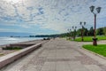 Morning view of the embankment of Petrozavodsk.