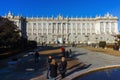 Morning view of the facade of the Royal Palace of Madrid