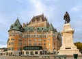 Morning view of Fairmont Le ChÃÂ¢teau Frontenac in Quebec, Canada Royalty Free Stock Photo