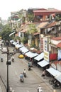 Morning view of the foggy street in old part of Hanoi