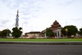 Morning view of the grand mosque at the town square in Cilacap Royalty Free Stock Photo