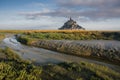 Morning view of le mont saint michel castle of france Royalty Free Stock Photo