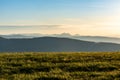 Morning view from Machnac hill summit in Biele Karpaty mountains in Slovakia