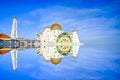 Morning view at Malacca Straits Mosque Masjid Selat Melaka. Royalty Free Stock Photo