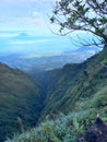 Morning view of the merbabu mountain