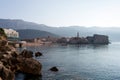 Morning view of the old city of Budva, Montenegro