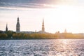 Morning view on old town of Riga city Royalty Free Stock Photo