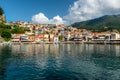 Morning view of Parga, Greece, from the sea Royalty Free Stock Photo