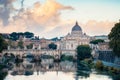 Morning view of Rome Skyline with the famous Vatican Saint Peter Basilica