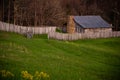 Rustic Log Cabin + Wood Fence - Cumberland Gap National Historical Park - Kentucky Royalty Free Stock Photo