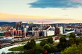 A morning view of Sentrum area of Oslo, Norway, with Barcode buildings Royalty Free Stock Photo