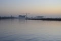 Morning view on Stroobos shipyard Royalty Free Stock Photo
