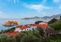 The morning view of Sveti Stefan sea islet, Montenegro Royalty Free Stock Photo