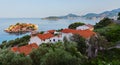 The morning view of Sveti Stefan sea islet, Montenegro Royalty Free Stock Photo