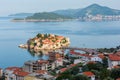 The morning view of Sveti Stefan sea islet, Montenegro Royalty Free Stock Photo